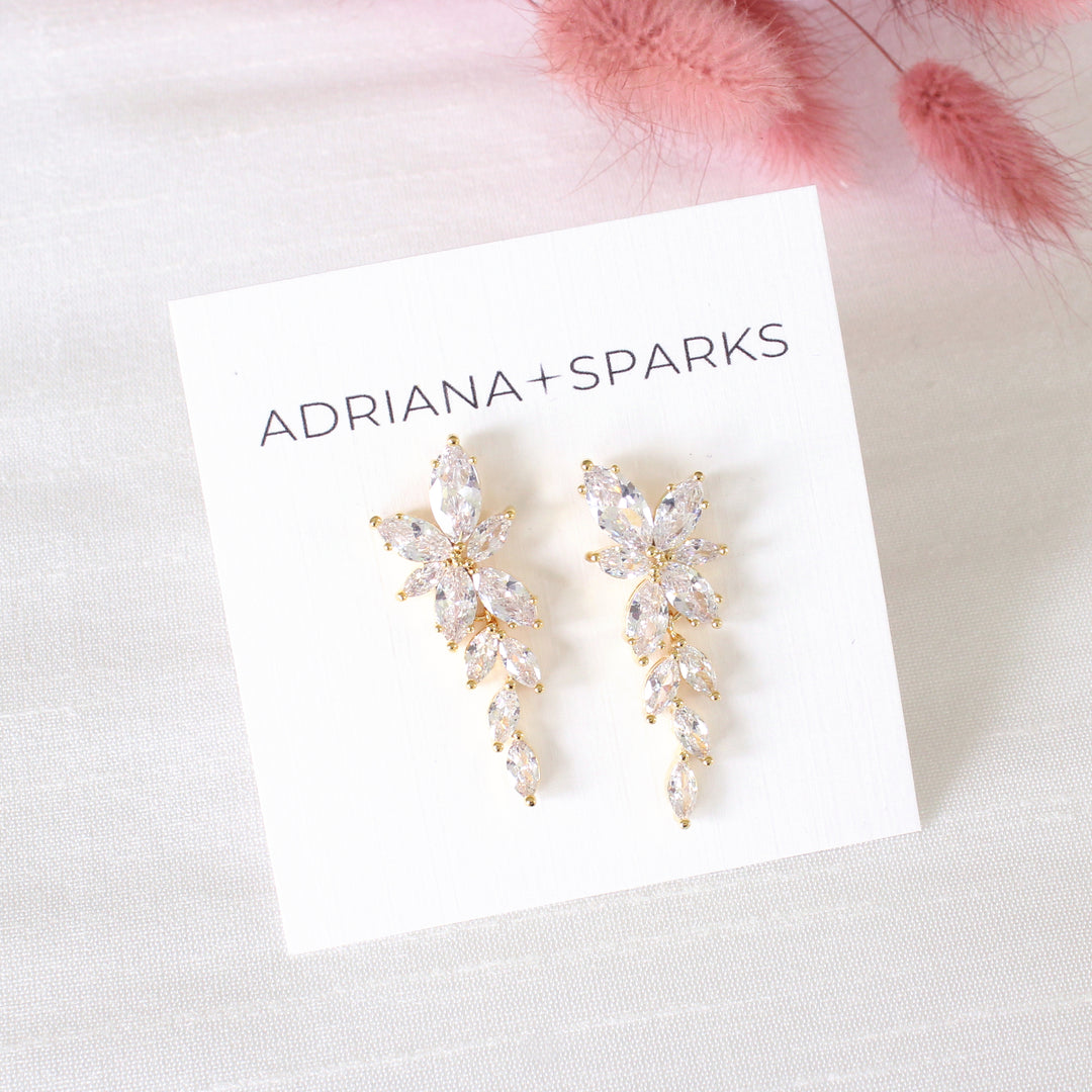 Allure - Sparkling CZ Drop Earrings | Gold