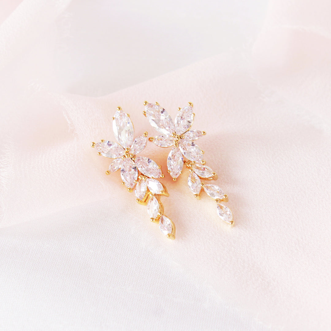 Allure - Sparkling CZ Drop Earrings | Gold