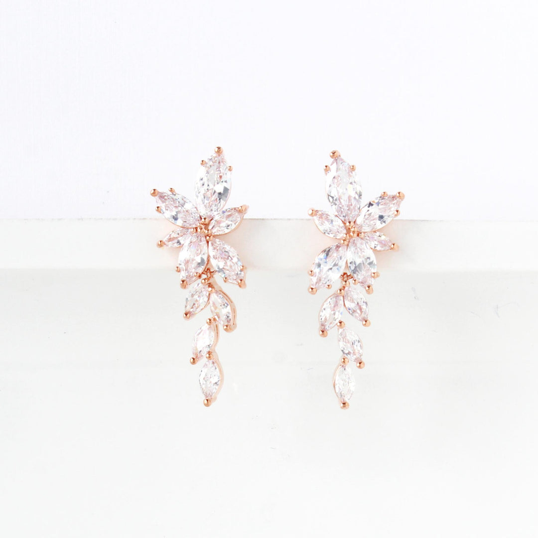 Allure - Sparkling CZ Drop Earrings | Rose Gold