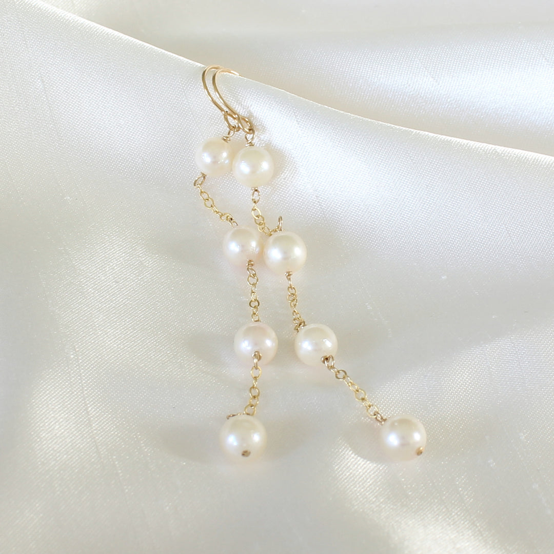 Amelia Boho Bridal Pearl Earrings 