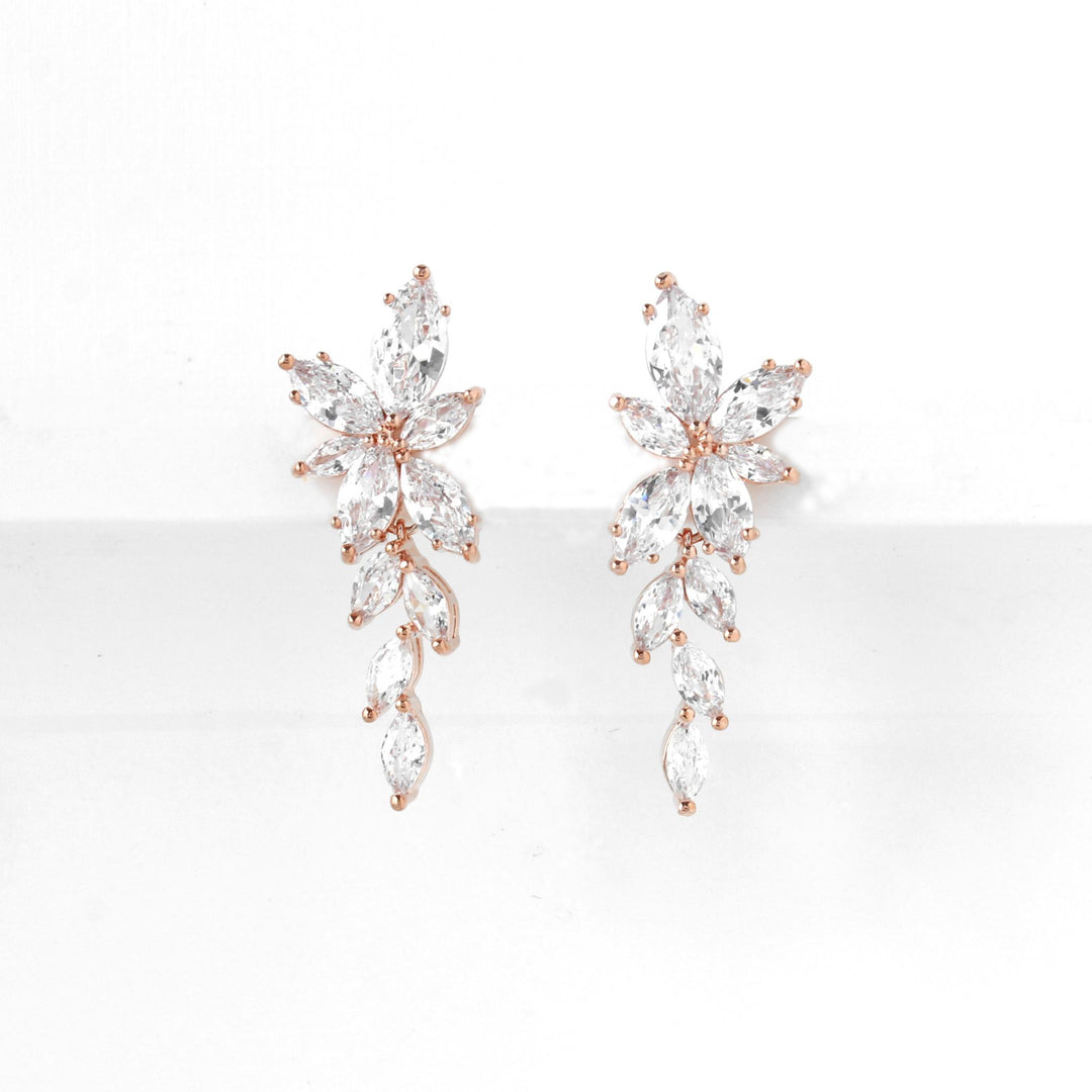 Allure - Sparkling CZ Drop Earrings | Rose Gold