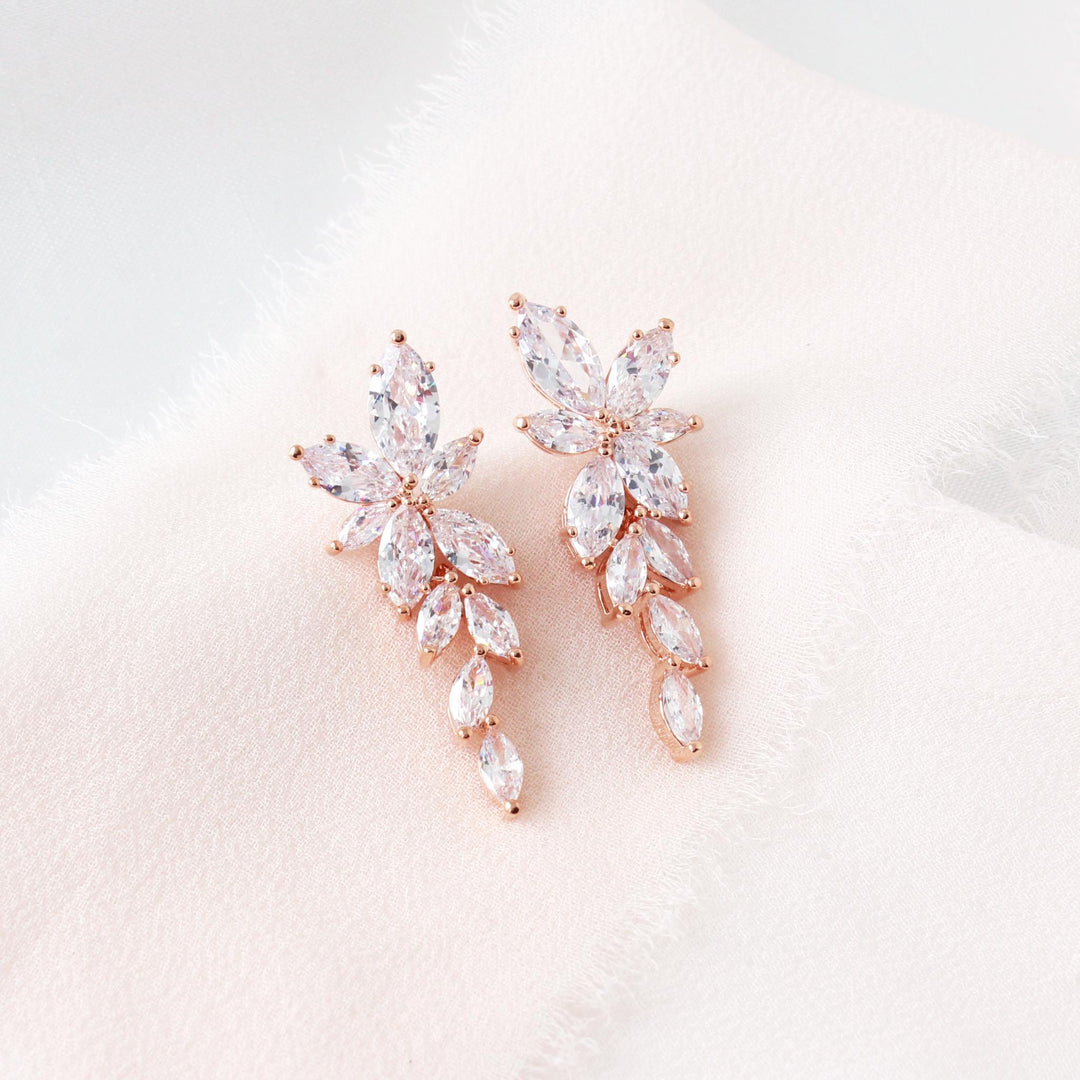 Allure - Sparkling CZ Drop Earrings | Rose Gold