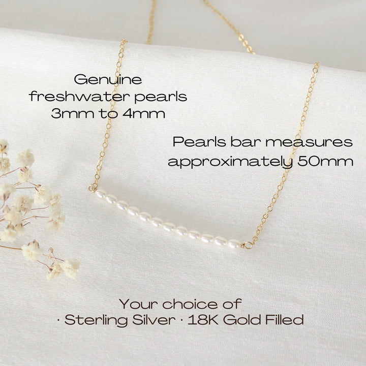 Charlee - Pearl Bar Necklace