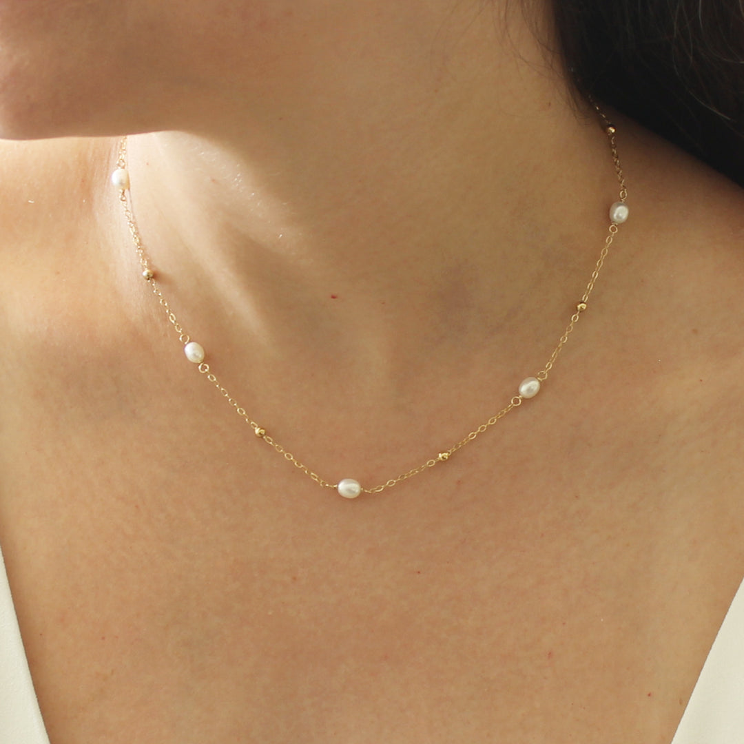Noelle Pearl Bridal Necklace by Adriana Sparks Bridal