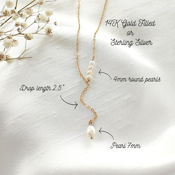 Chantal - Pearl Lariat Necklace