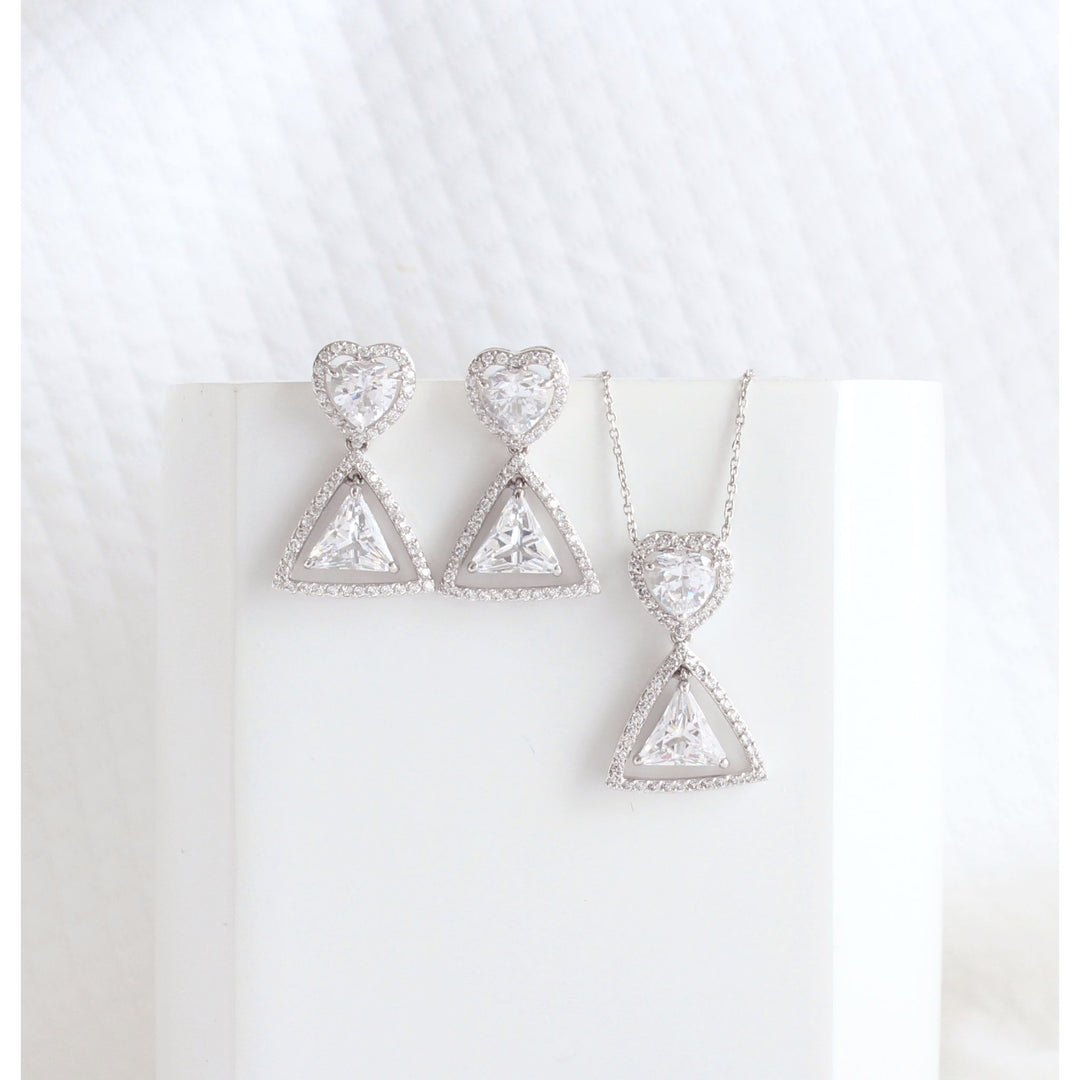 Dahlia CZ Jewelry Set | Sterling Silver