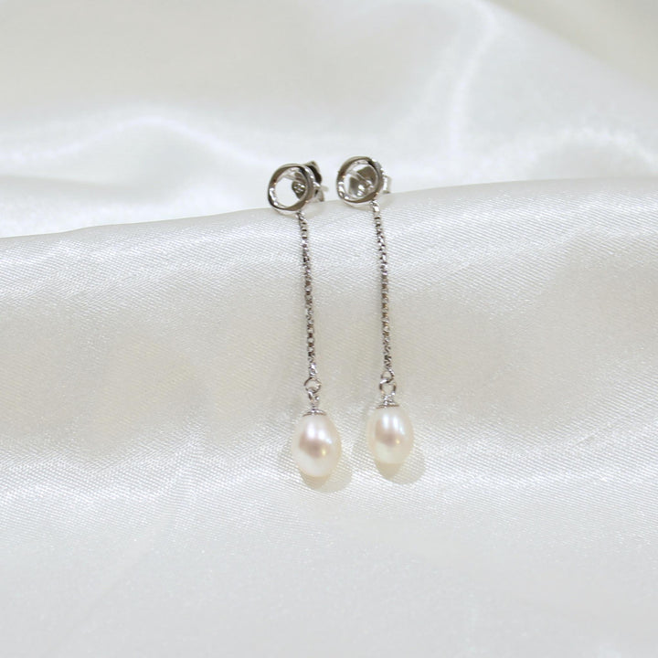 Sage Pearl Dangle Earrings | Sterling Silver