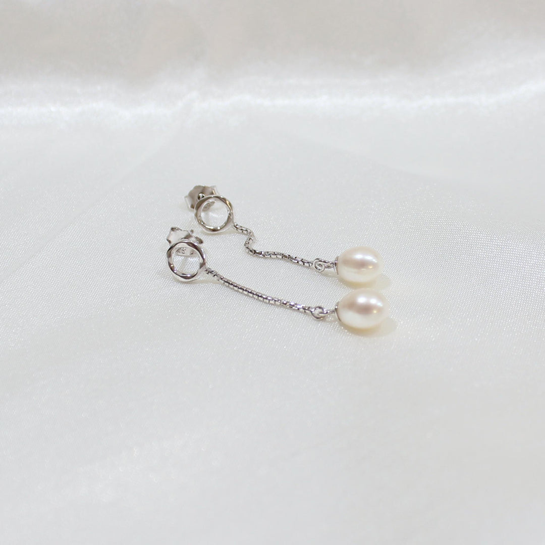 Sage Pearl Dangle Earrings | Sterling Silver