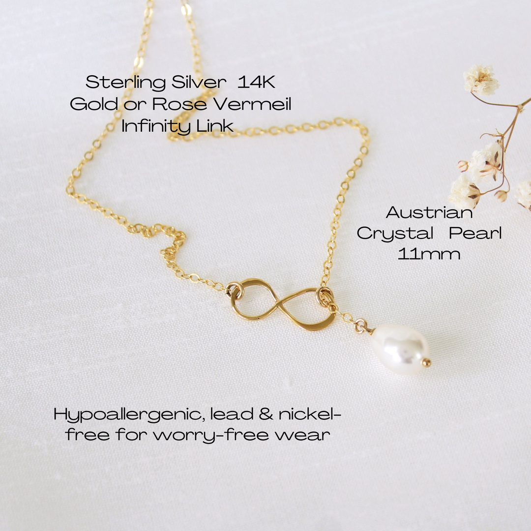 Eliza Pearl & Infinity Lariat Necklace