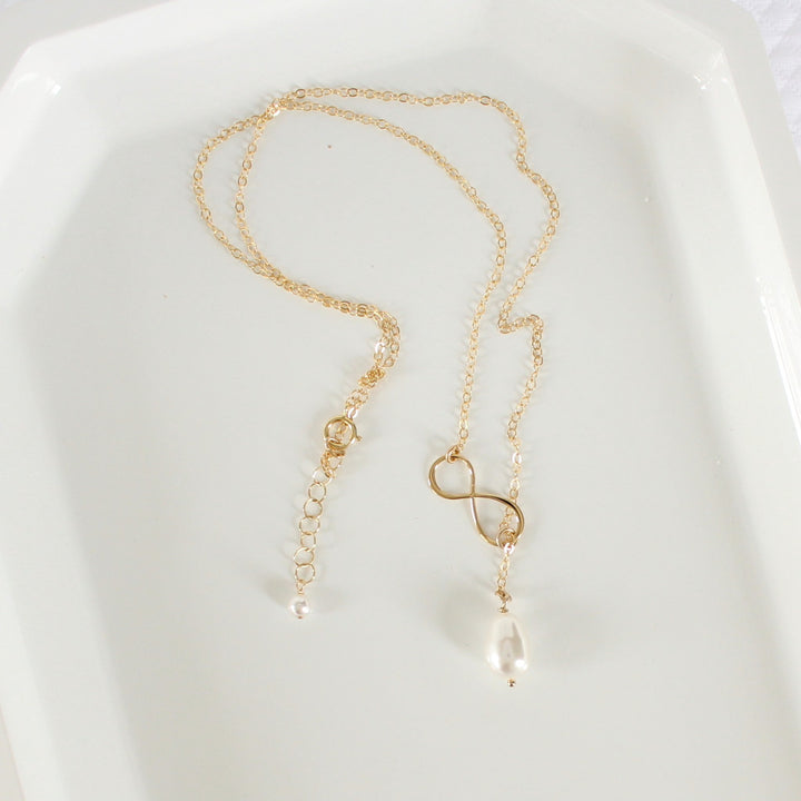 Eliza Pearl & Infinity Lariat Necklace