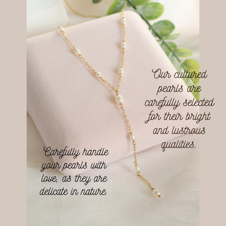 Francine Dainty Pearl Y Necklace