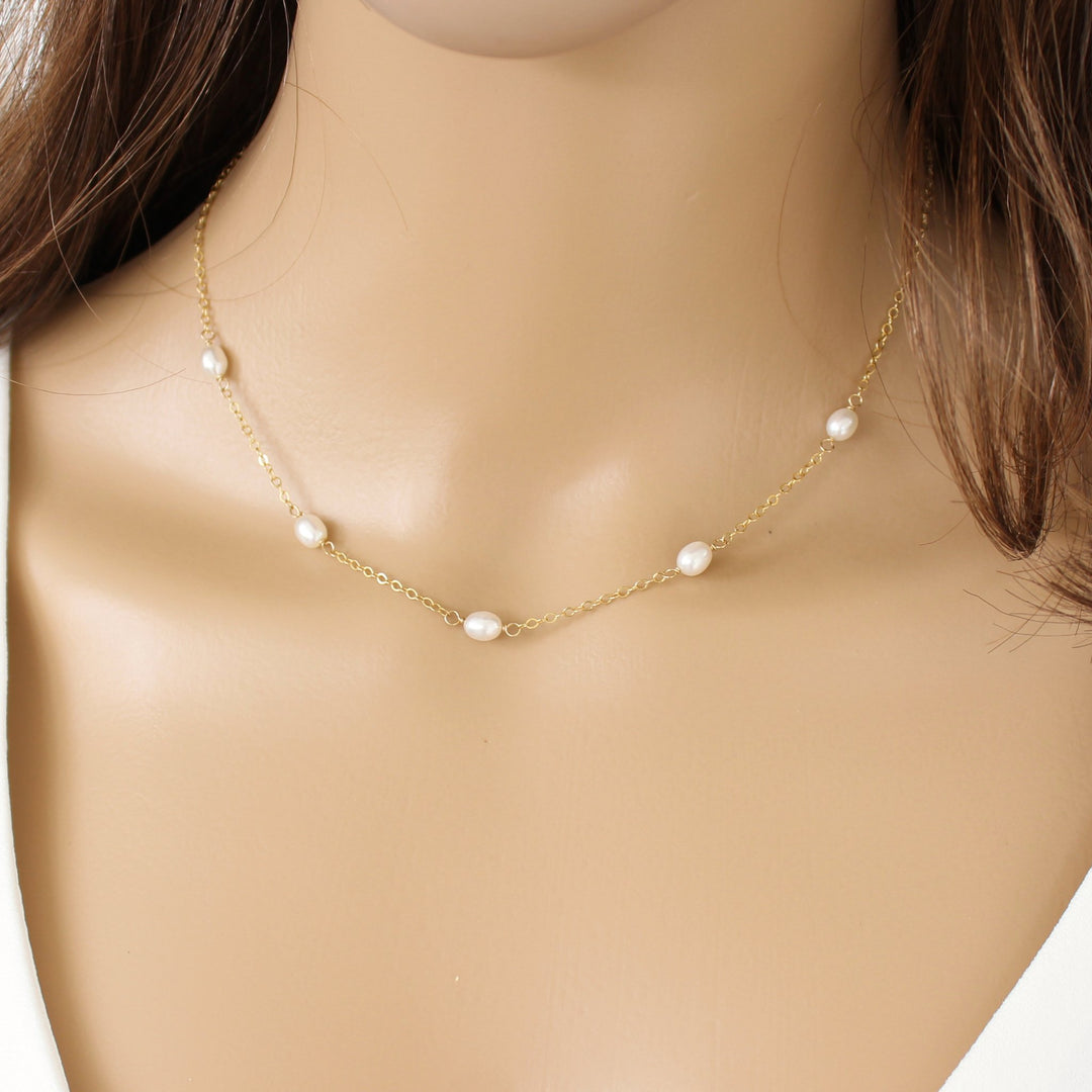 Gia Five Pearl Necklace | Adriana Sparks Bridal
