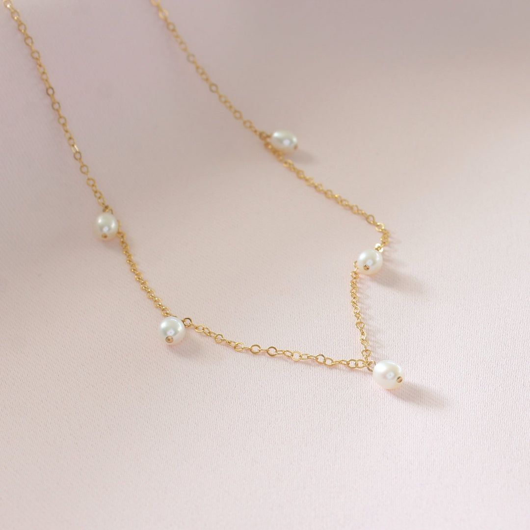 Calista Pearl Station Necklace | Adriana Sparks Bridal