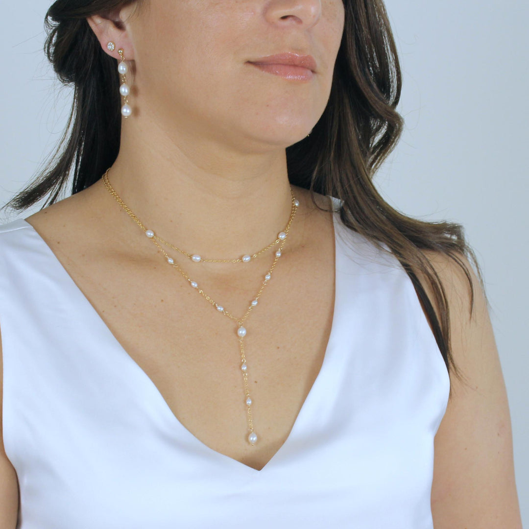 Gia - Floating Freshwater Pearls Necklace