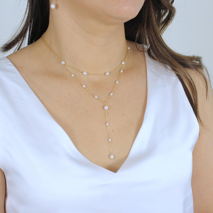 Gia - Floating Freshwater Pearls Necklace