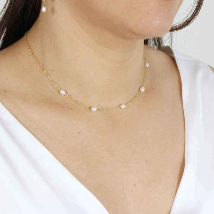 Gia - Floating Freshwater Pearls Necklace