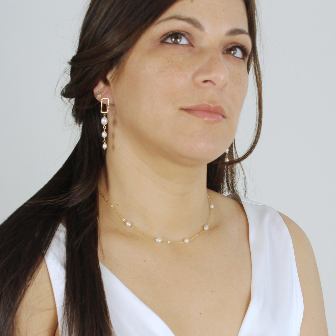 Gia - Floating Freshwater Pearls Necklace