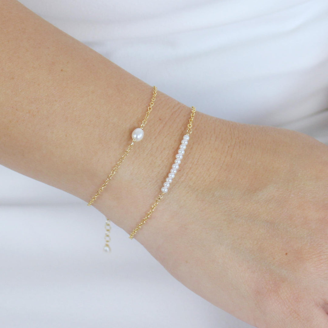 Stella Skinny Pearl Bar Bracelet