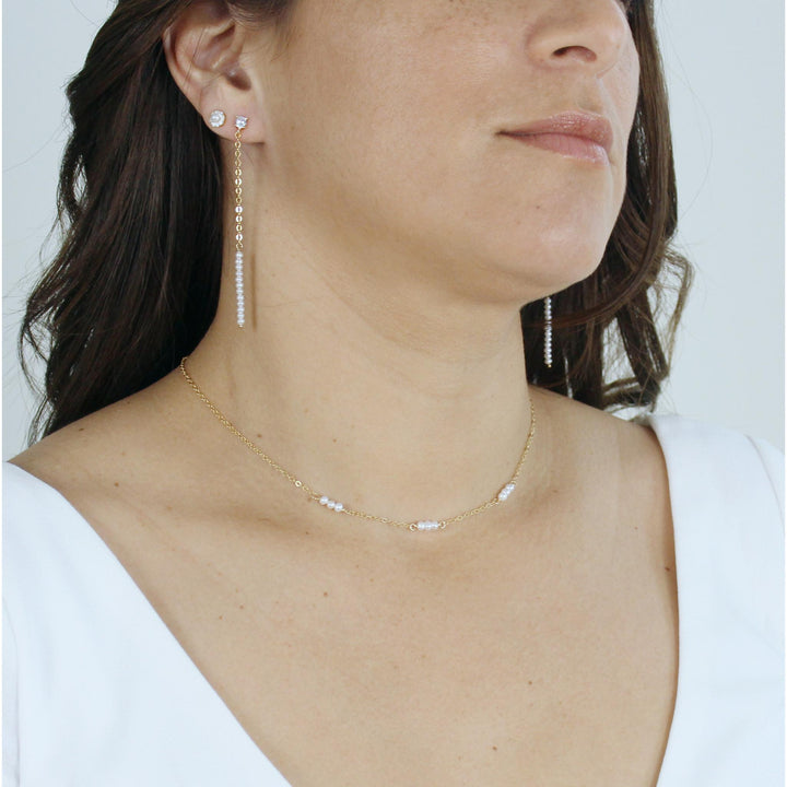 Cora Dainty Pearl Choker Necklace