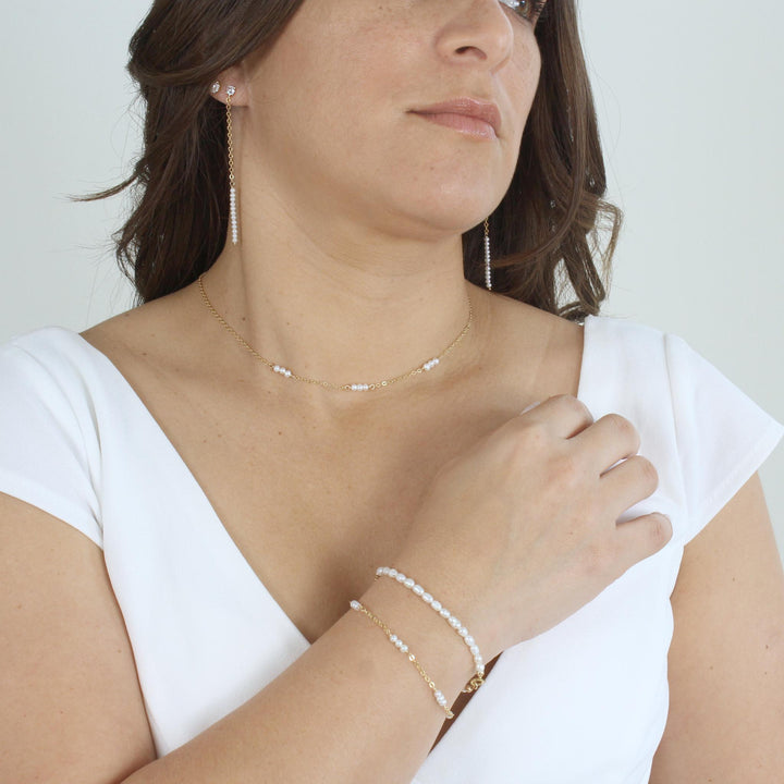 Cora Dainty Pearl Choker Necklace