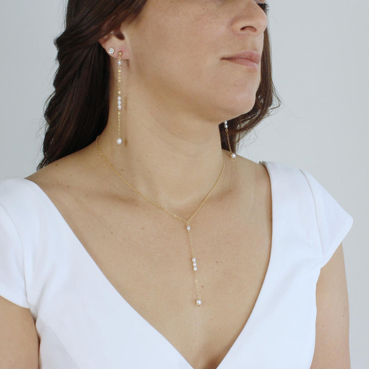 Brigitte Mini Pearl Y Necklace