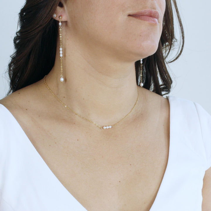 Sally Petite Pearl Bar Necklace