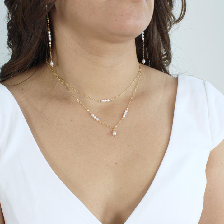 Sally Petite Pearl Bar Necklace