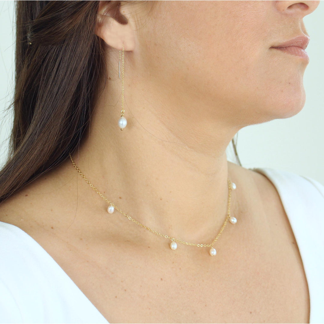 Calista Freshwater Pearl Drops Necklace