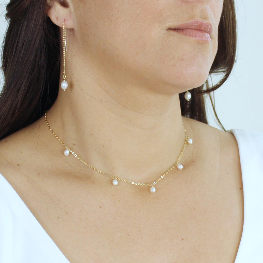 Calista Freshwater Pearl Drops Necklace