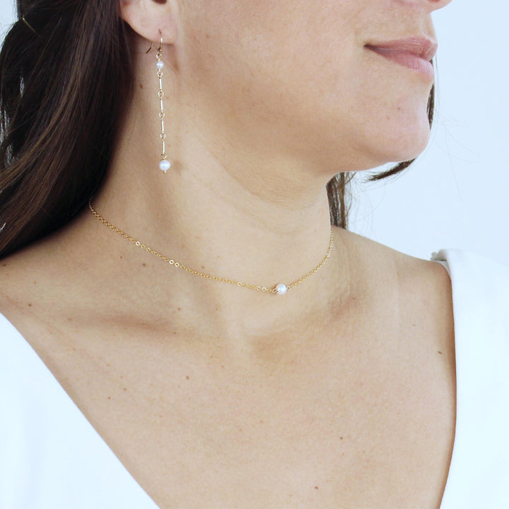 Alana Single Pearl Choker Necklace