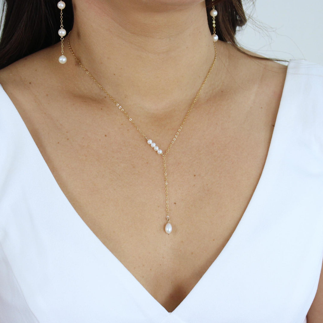 Chantal - Pearl Lariat Necklace