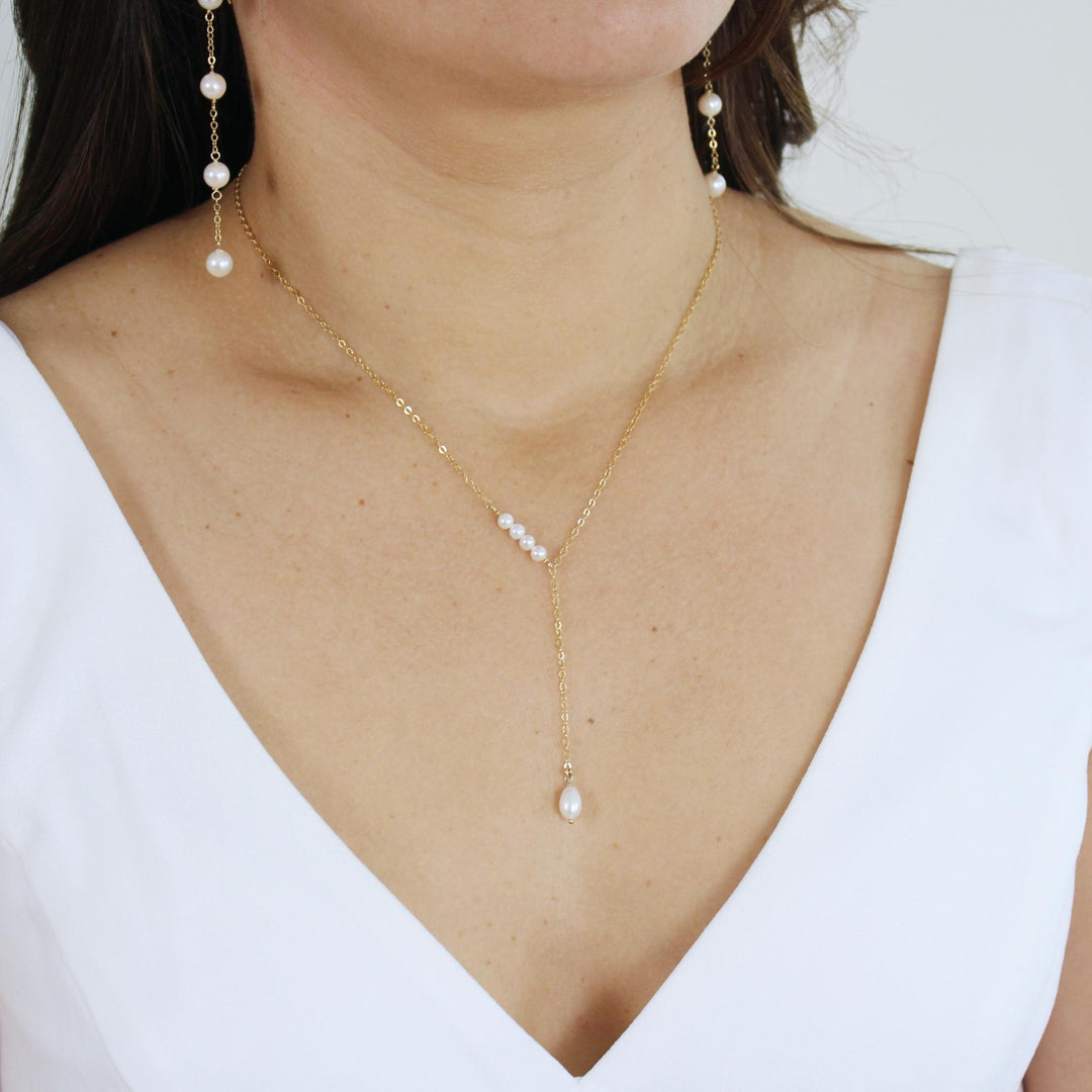 Brigitte Mini Pearl Y Necklace