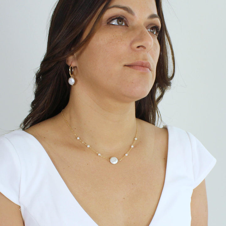 Sasha Coin Pearl Necklace