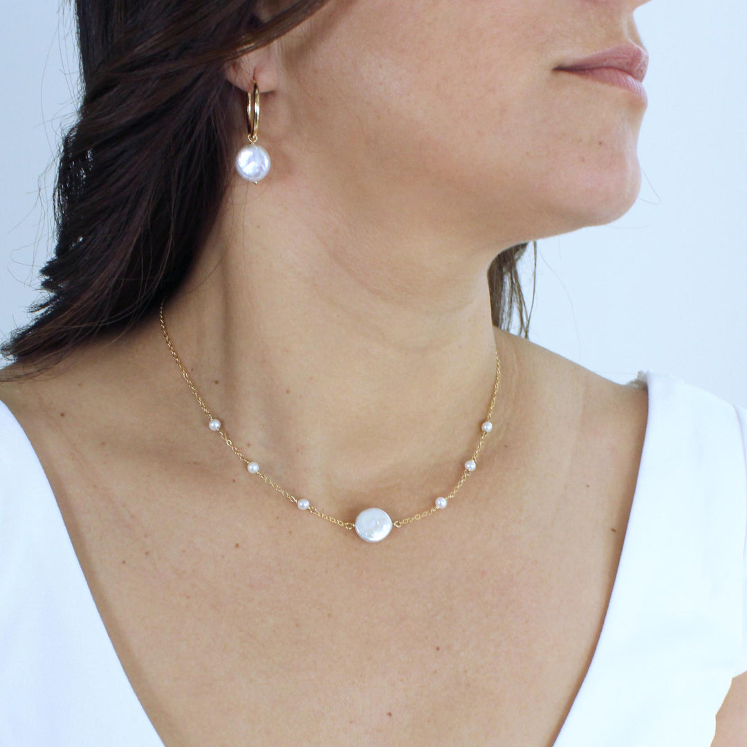 Sasha Coin Pearl Necklace