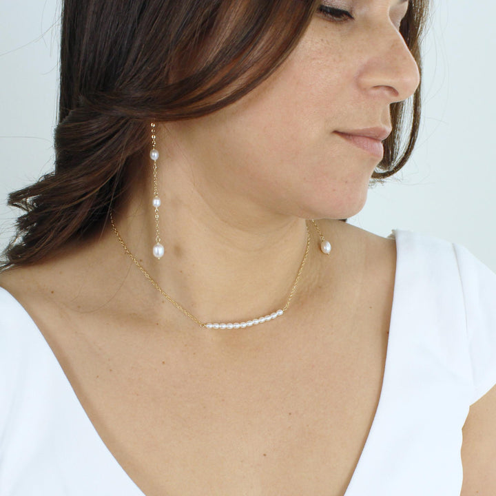 Charlee - Pearl Bar Necklace