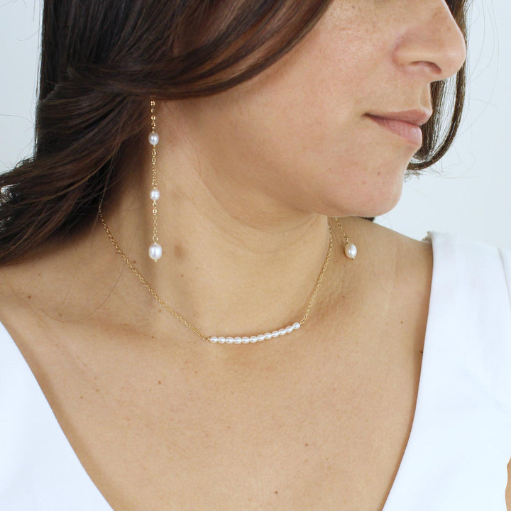 Charlee - Pearl Bar Necklace