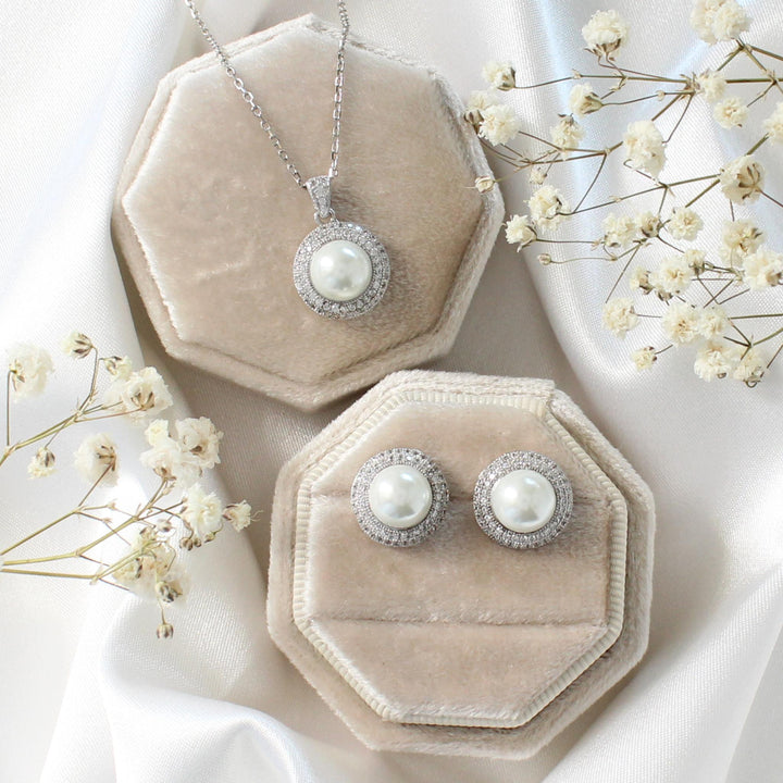 Jane Pearl Pendant & Earring Set | Sterling Silver