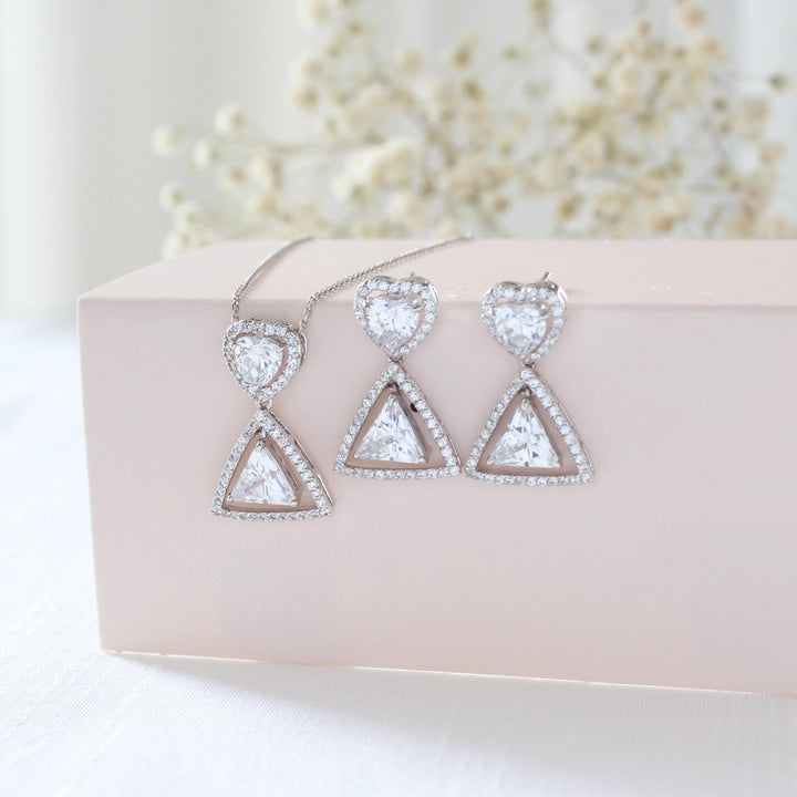 Dahlia CZ Jewelry Set | Sterling Silver