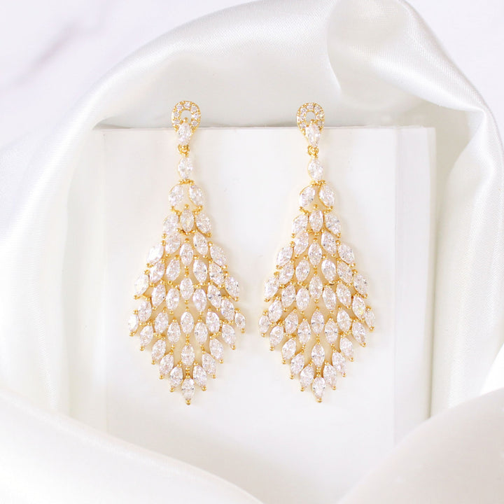 Nina CZ Diamond Chandelier Earrings | Gold 