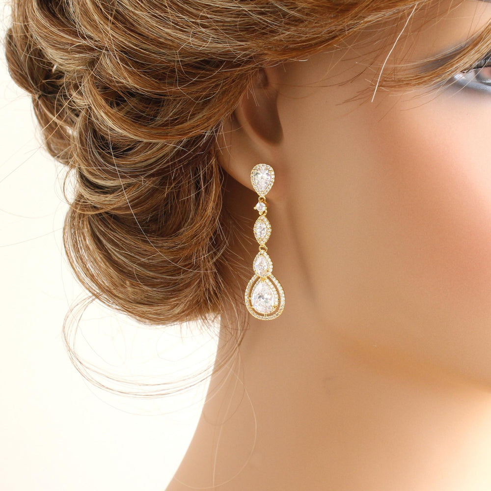 Olivia Crystal Drop Earrings | Adriana Sparks Bridal