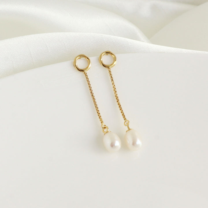 Sage Pearl Dangle Earrings | Sterling Silver