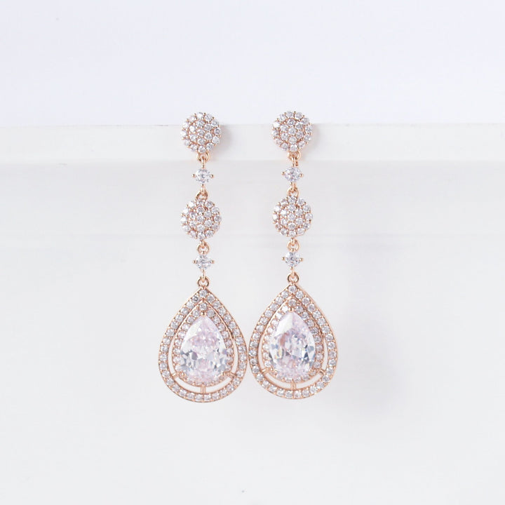 Sidney - Statement Drop Earrings | Rose Gold