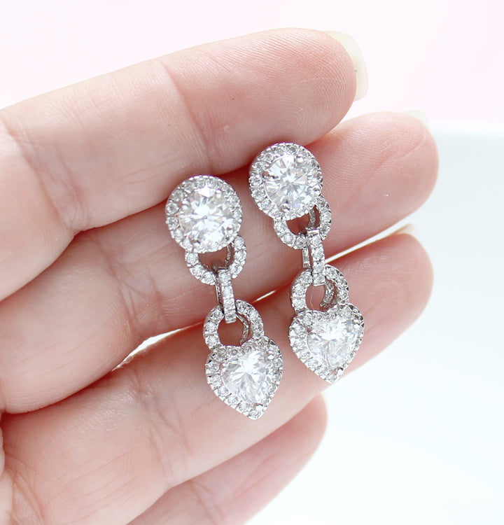 Simone Heart Shape CZ Diamond Jewelry Set | Sterling Silver