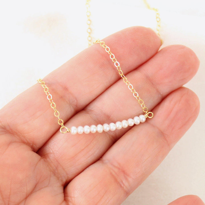 Stella - Skinny Bar Pearl Necklace